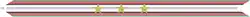A multicolored streamer with (from outer to inner) green, red, black (the three colors of the Afghan flag), white, red, and white again horizontal stripes with a blue horizontal stripe in the center