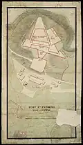 Floor plan of Fort Saint Anthony from the 18th century.