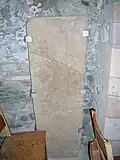 A rind on an early tombstone in Stobo Kirk, Peeblesshire