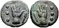 Quadrans (c. 230–226 BC. weight 63.19 g Vecchi 61; Crawford 27/8)