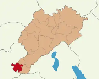 Map showing Dazkırı District in Afyonkarahisar Province