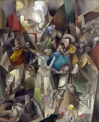 Albert Gleizes, 1912–13, Les Joueurs de football (Football Players), oil on canvas, 225.4 x 183&nbsp;cm, National Gallery of Art, Washington D.C.