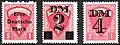 Three revenue stamps of the AMG from 1950 and 1951.
