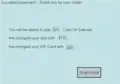 An example of split payment confirmation page for online business
