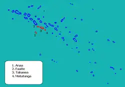 Location (in red) within the Tuamotu Archipelago