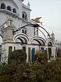 An anemometer in the form of fish at main gate