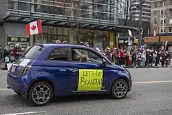 A Canadian adaptation of the slogan with the name Brandon slightly changed to end with a suffix "eau", designed to rhyme with the name of Canadian prime minister, Justin Trudeau
