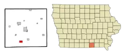 Location of Cincinnati, Iowa