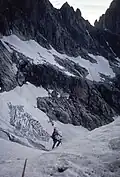 Approaching the route from the Teton Glacier