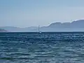 Sailboat on the Argolic Gulf near the harbour of Nafplio