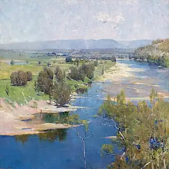 Arthur Streeton, ‘The purple noon's transparent might’, 1896