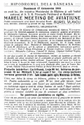 Poster for Vlaicu's demonstrative flights on October 17, 1910