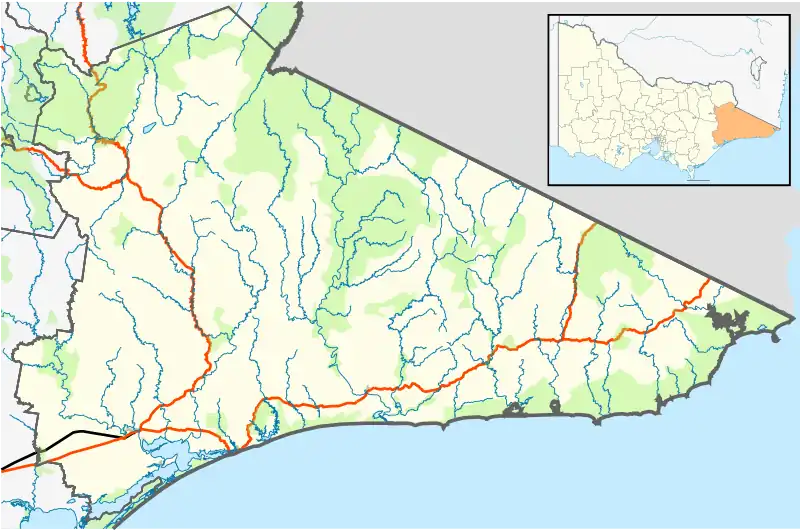 Nowa Nowa is located in Shire of East Gippsland