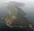 Aerial view of the island