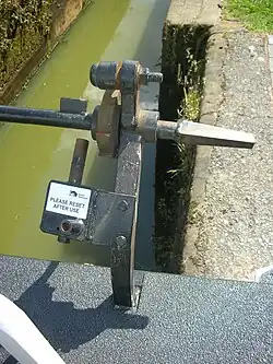 Water conservation gear on the Birmingham Canal Navigations.
