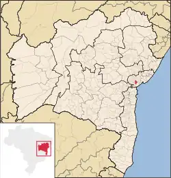 Location of Nazaré in Bahia