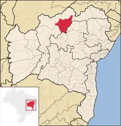 Location of Sento Sé in Bahia