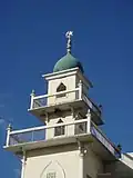 The left minaret of the mosque