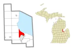 Location within Bay County