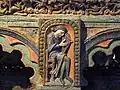 1150-1200 A.D.,Spain, Basilica de San Vincente. Man playing the rota, from the Cenotaph of Saints Vicente, Sabina and Cristeta.