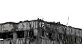 A destroyed building in Debaltseve