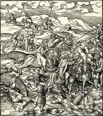 A depiction of Battle of Krbava Field between Croatians and Ottomans in 1493.