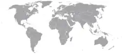 Map indicating locations of Belize and Taiwan