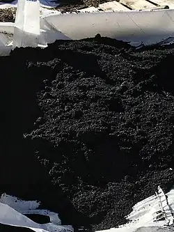 Biochar in a white tarp