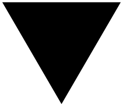 The downward-pointing black triangle was used to mark individuals considered "asocial". The category included homosexual women, nonconformists, sex workers, nomads, Romani, and others.