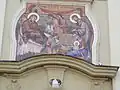 Mosaic on the lateral facade of the church