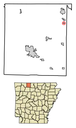 Location of South Lead Hill in Boone County, Arkansas.