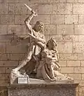 Sculpture representing the martyrdom of Saint Sicarius, Brantôme.