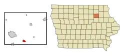 Location of Denver, Iowa