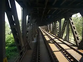 The bridge over the Po on the Genoa–Milan railway at Bressana Bottarone