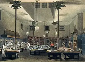 Kitchen with palm tree cast iron columns, Royal Pavilion, Brighton, c. 1820