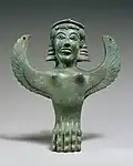 Foot in the form of a sphinx; circa 600 BC; bronze; overall: 27.6 x 20.3 x 16.5&nbsp;cm; Metropolitan Museum of Art (New York City)