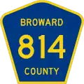 State Road 814 and County Road 814 marker