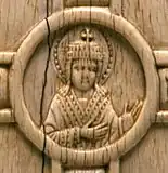 Depiction of a young Romanos&nbsp;II on an Ivory plaque, c. 945–959.[14]