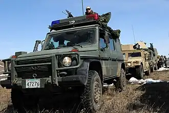 A Mercedes-Benz G-Class of a CFMP field unit.