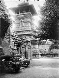 The bedug drum in the pavilion atop the menara (minaret).
