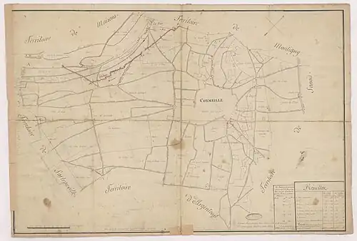 Handwritten map without color