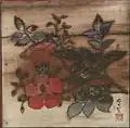 Ceiling painting of the Chinese Trumpet Vine (Campsis grandiflora), Kannonji Temple, Nagasaki