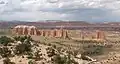 "The Cathedrals" with Needle Mountain to right