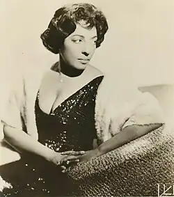 Carmen McRae in a press photo dated to 1960.