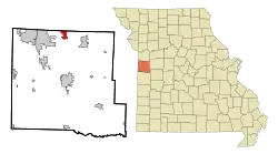 Location of Lake Winnebago, Missouri