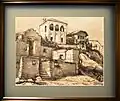 Cecilia Cuțescu-Storck's drawing of the original 3-arch loggia some time between 1924 and 1929