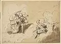Scene from Metamorphoses Book 5, circa 1713. Pen and grey ink, grey wash. Metropolitan Museum of Art, New York (2014.703.1)
