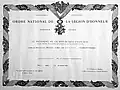 Certificate for Major G M Reeves, a British recipient in 1958