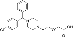 A structural diagram of the cetirizine molecule