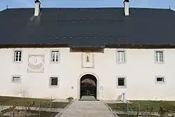 Restored entrance building (December 2015).